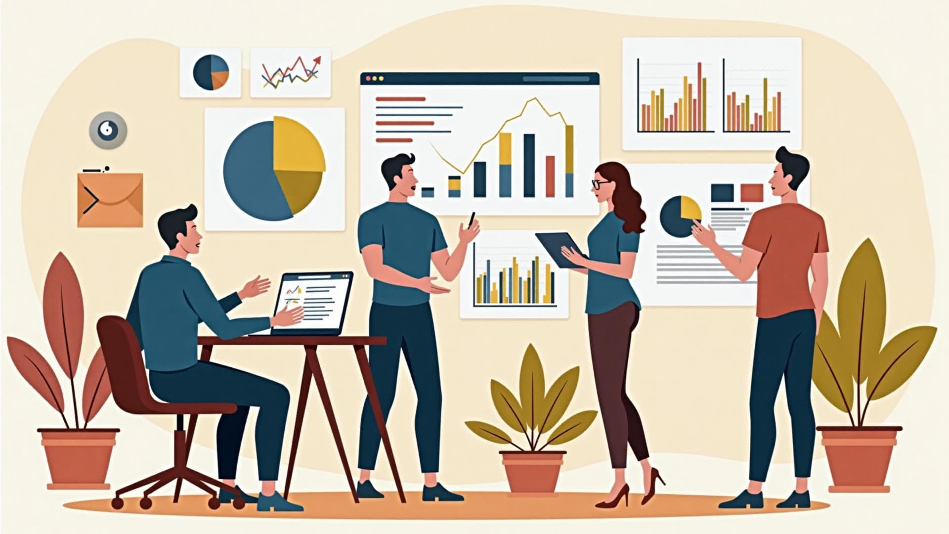 SEO professionals analyzing data, reports, and analytics for agency growth